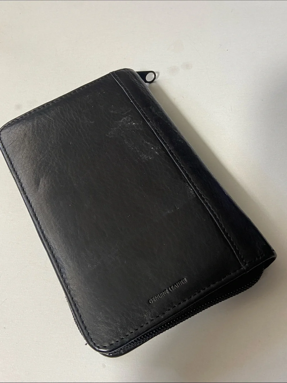 Wilson Genuine Leather Black Zip Travel Mini Organizer 6 rings